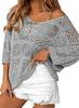 2025 Spring-Summer Crochet Hollow Seven-Sleeve Knit Pullover