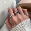925 Sterling Silver Ring For Women Vintage Geometric Design Adjustable Fashionable Jewelry