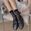 Ladies Spring and Summer Thin Love Crystal Silk Auricle Lace Breathable Cylinder Stack Socks