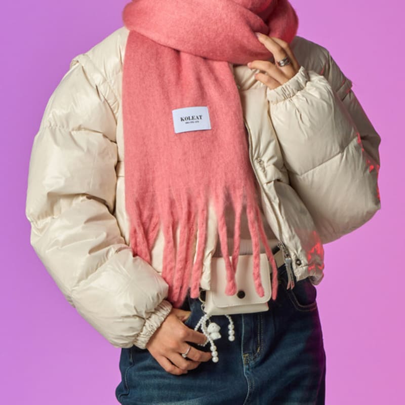KOLEAT Winter Heat Double-Sided Plain Scarf [Pink]