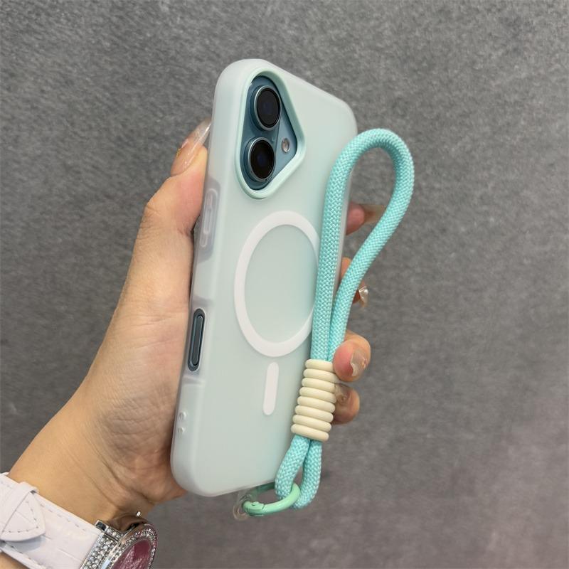 17 ProMax for  Jelly Candy Color Contrast Lanyard Case for For Iphone 17 Air 16 1 14 13 Pro Max Plus 11 12 Wrist Strap Cover