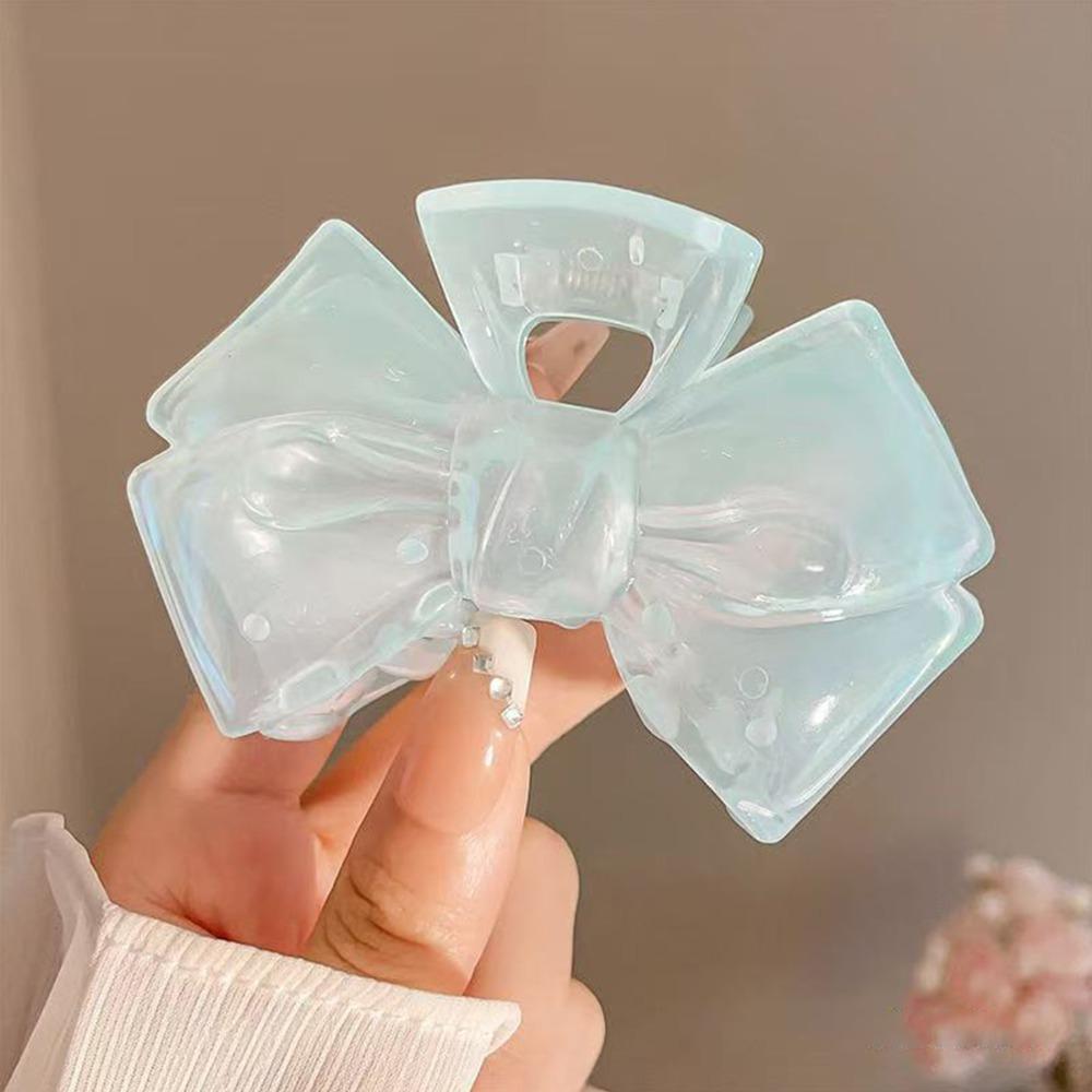 

Fashion Five-pointed Star Bow Hair Clip Acrylic Jelly Color Shark Clip Hairpin for Women Hair Accessories