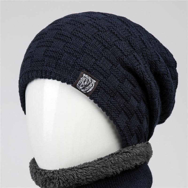 Hat Winter Cold-proof Thickened Wool Hat Men's and Women's Autumn and Winter Warm Fleece Versatile Pullover Hat Knitted Hat