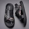 The first layer of cowhide sandals, men's breathable soft bottom dew refers to casual beach shoes, men's sandals, genuine leather slippers, dual-use