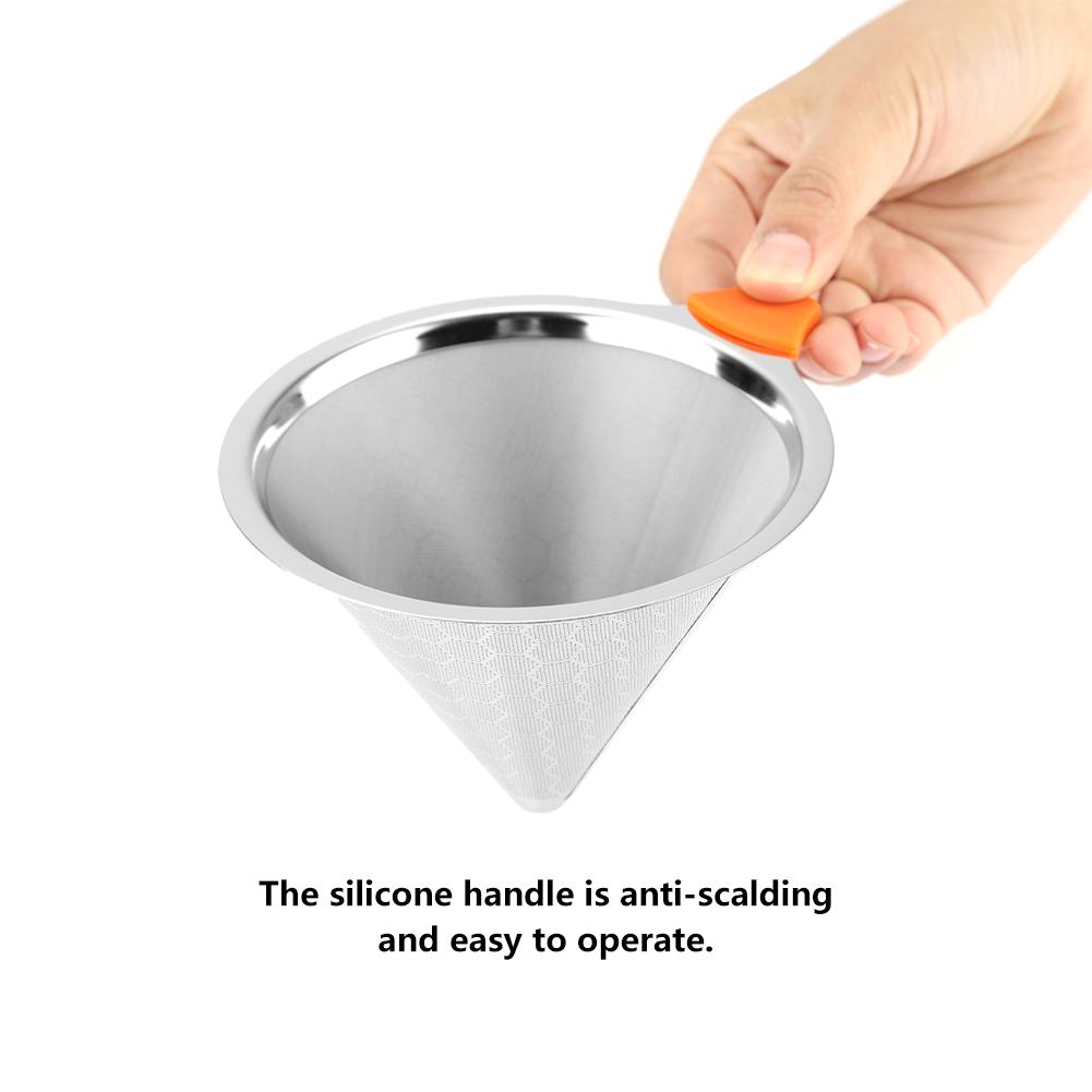 American Stainless Steel Coffee Filter Tea Coffee Dripper Coffee Mesh Strainer Funnel