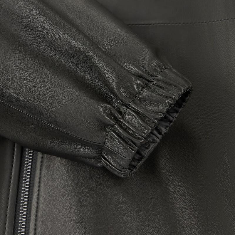 Qipai Men's Lightweight Goatskin Hooded Leather Jacket