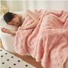 Manta de Viaje Gruesa Cálida de Forro Polar Suave Felpa Color Sólido Manta para Sofá Cómoda Textura Cuadrada Manta de Cama Uso en el Hogar