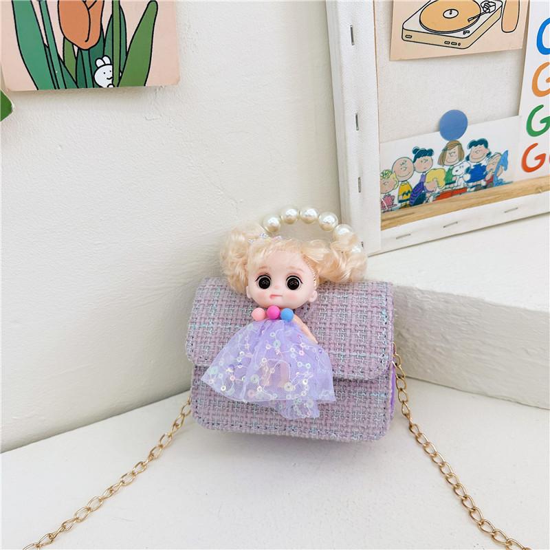 Adorable Korean Style Cartoon Doll Handbag For Girls In Cute Colors And Breathable Fabric
