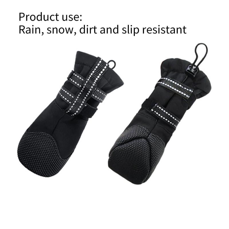 4PCS Dog Boot Water Resistant Antiskid Paws Protecting Comfortable For Big Dogs Various Weather Walking Hiking