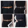 Imitation Leather Women Belt Faux Pearls Pin Buckle Adjustable Holes Design Waistband Versatile Fashion Accessory