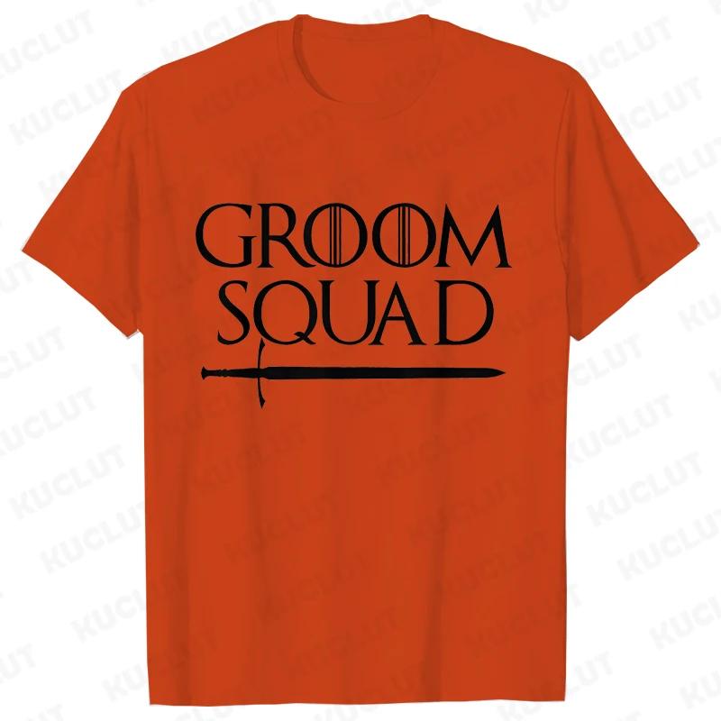 Groom Squad Crew T-Shirts Lustige Junggesellenabschieds-Grafik-Tops Trauzeugen Hochzeitsteam Bräutigam Evg T-Shirt Lässige Harajuku Streetwear