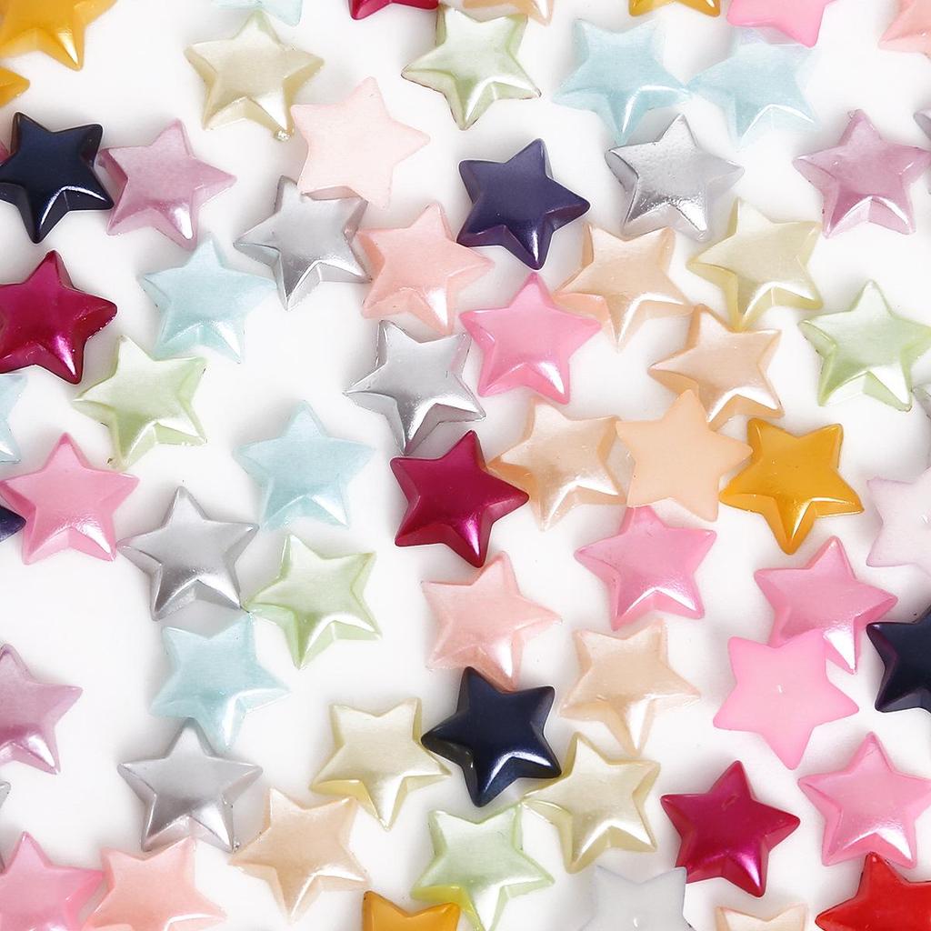 Colorful Star Flower Bow ABS Pearl Beaded DIY Nail Art & Phone Case Accessories