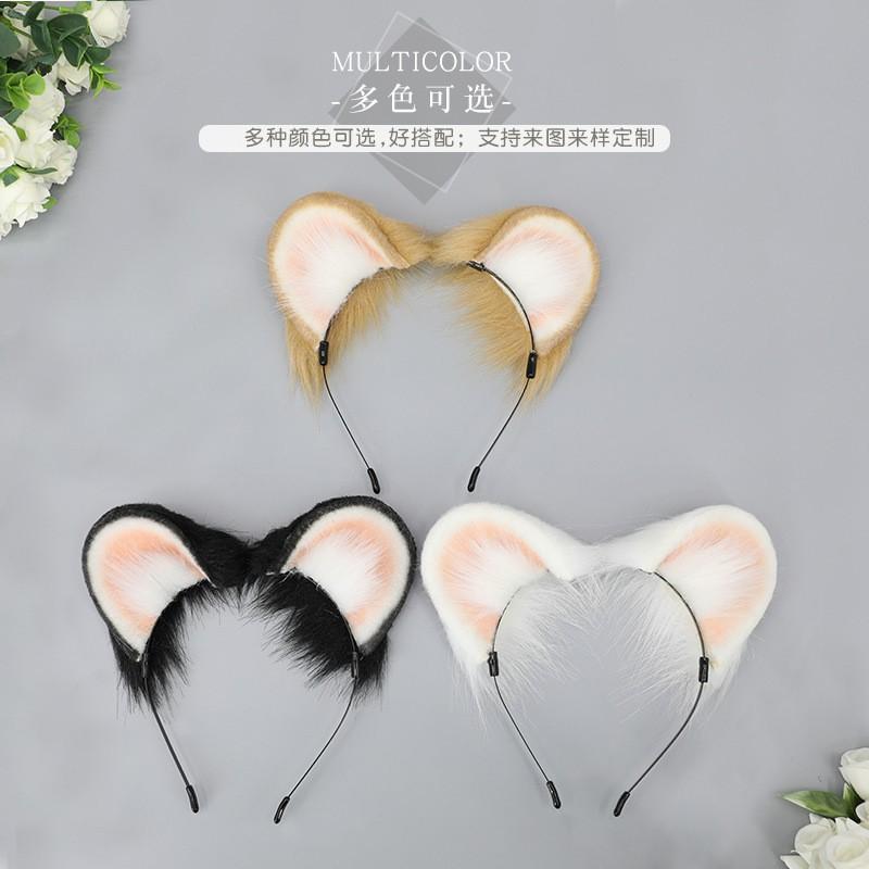 Handmade Plush Animal Ear Headband Cosplay Anime Convention Cute Squirrel Hamster Hair Accessory Unisex