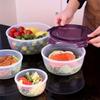 4pcs Set 400ml Sealed Transparent Stackable Kitchen Storage Container, Multifunctional Reusable Salad Bowl, Kitchen Food Storage
