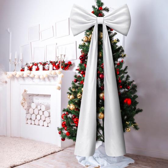 71 Inches Christmas Extra Large Velvet Bow Giant Xmas Tree Toppers Bows for Home