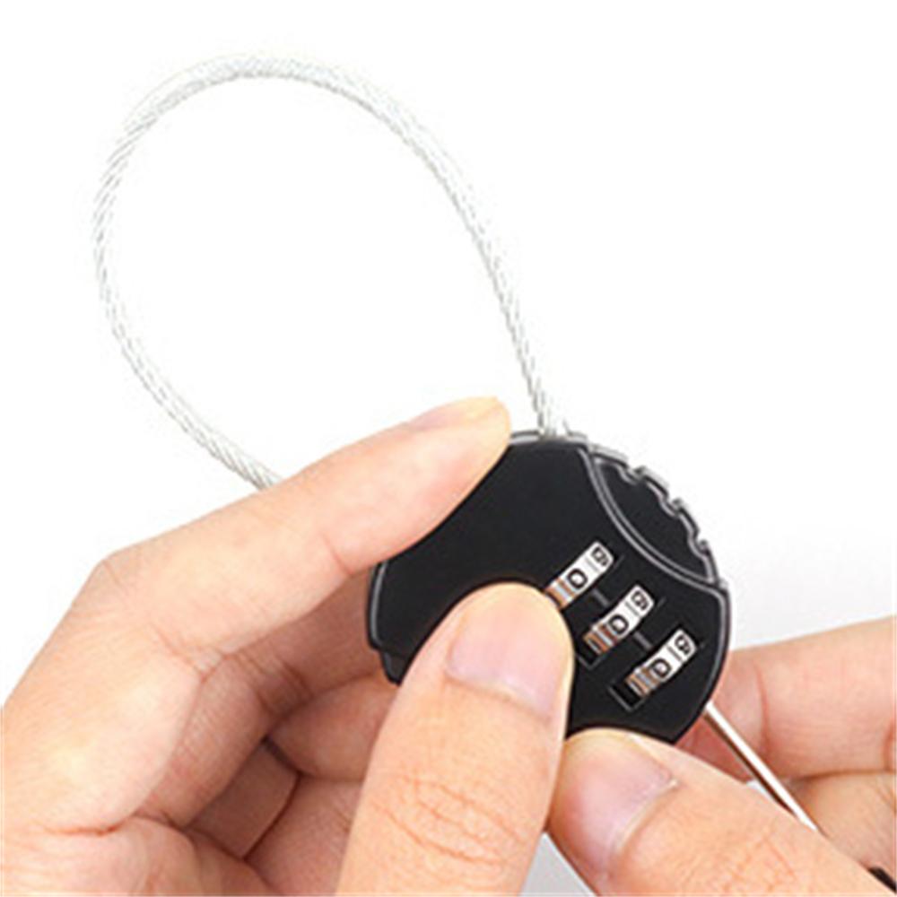Ball Shaped Hiking 3 Digit Combination Steel Wire Bicycle Lock Gym Padlock Trunk Locks Code Lock