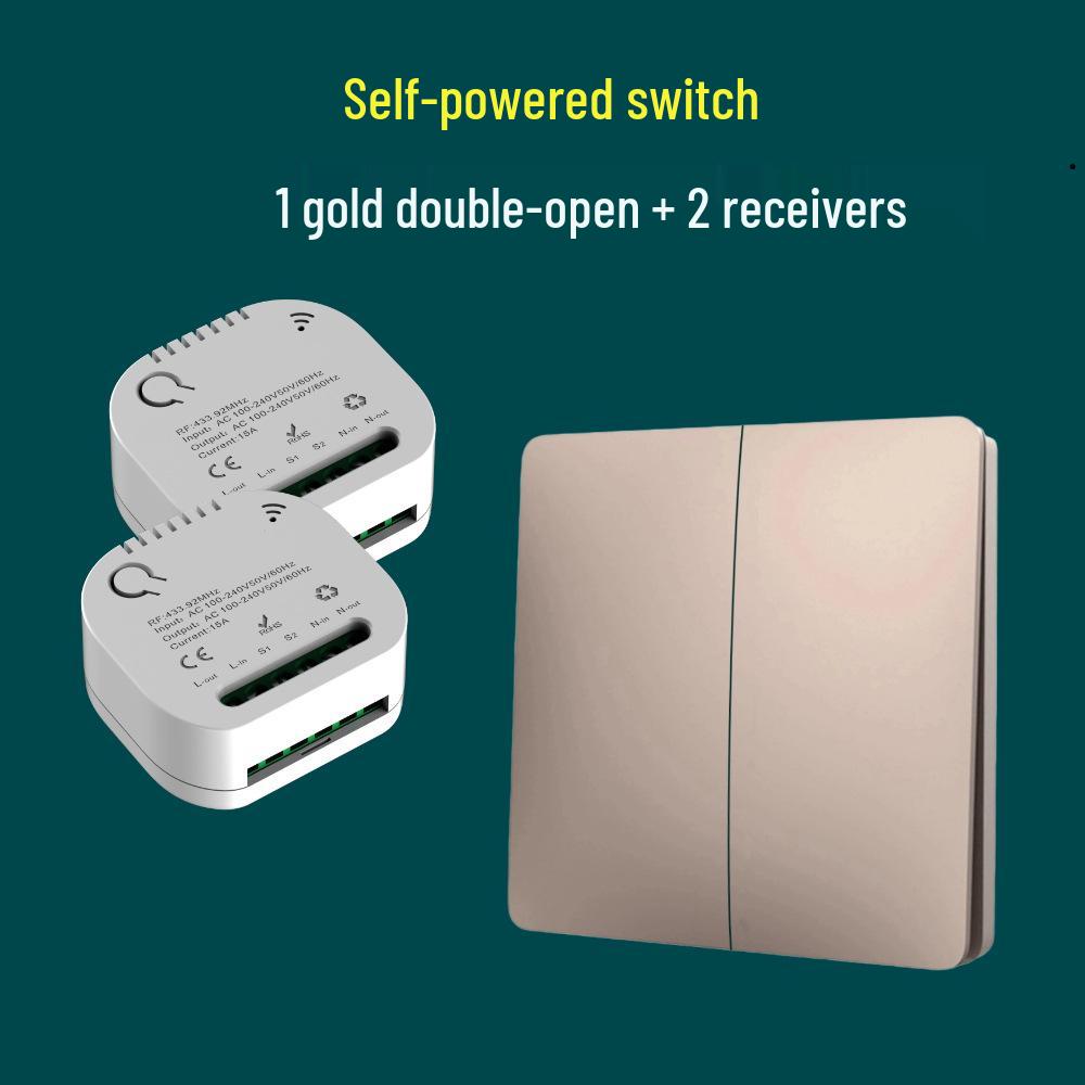 Întrerupător de lumină wireless cu auto-alimentare cu buton mare - Nu necesită cablare sau baterii