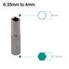 6.35mm To 4mm Hex Transducer Adapter Socket Magnetic for Screwdriver Drill Bits