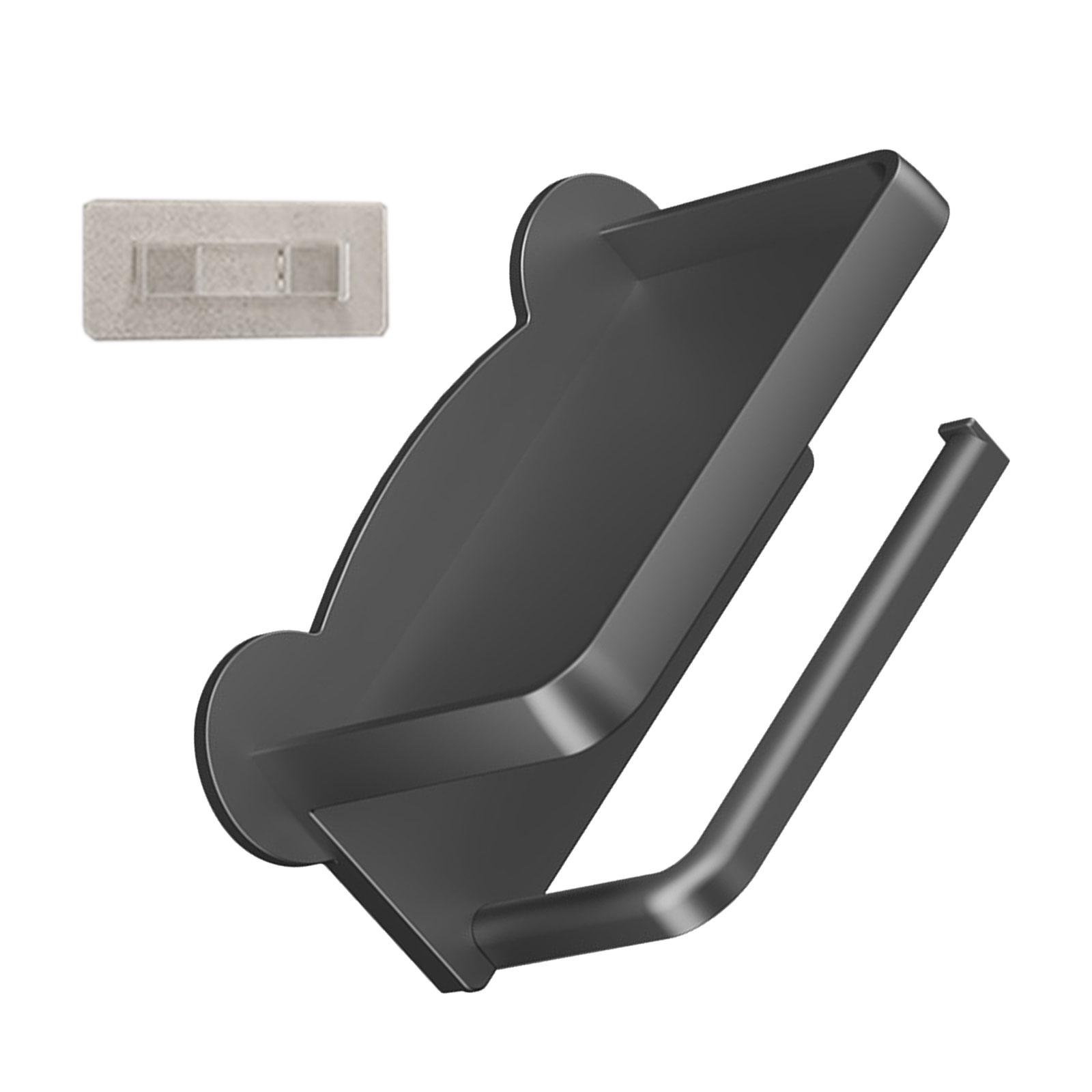 

Настенный держатель для салфеток без сверления с полкой для телефона, многофункциональная подставка для салфеток, 3 цвета на выбор для туалета чёрный