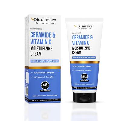 Dott. Crema Idratante Sheth's Ceramide & Vitamina C 100g per Idratazione Profonda & Riparazione della Barriera Cutanea