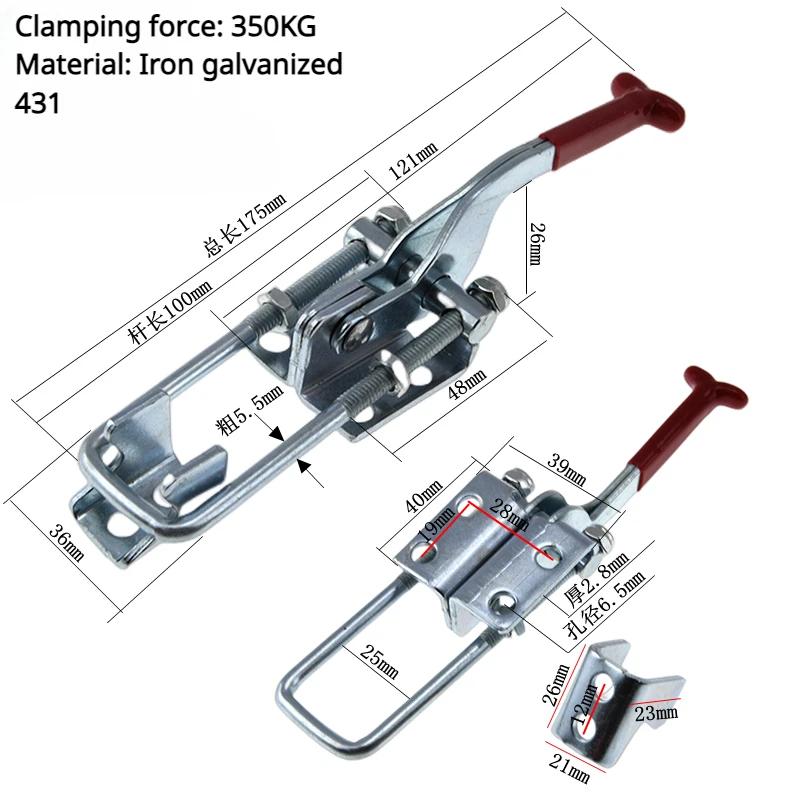 

304 Stainless Steel / Iron galvanized Quick Fixture Adjustable Buckle Lock Clamp Box Buckle Horizontal Fixture Door Bolt Clamp