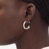 C-Shaped Minimalist Earrings for Women, European & American Style, Versatile Silver Needle Studs with Unique Design.
