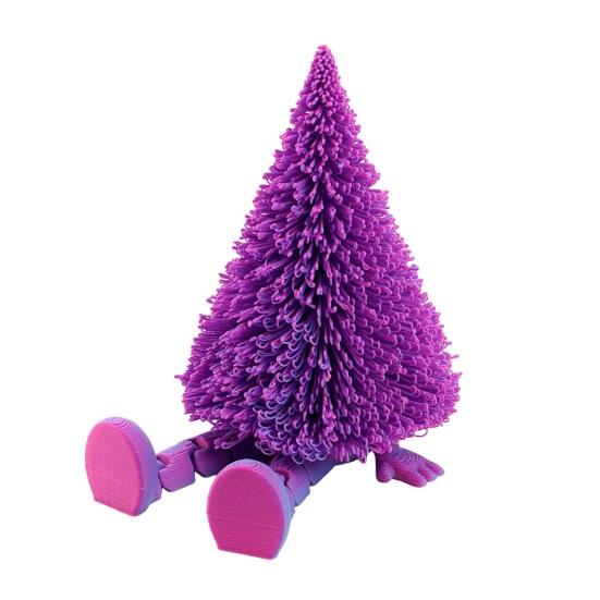 Collectable Movable Figures Christmas Tree Figure, Flexible Joints 3D Printed Holiday Atmosphere Decorations Ornament, Creative Festive Figure