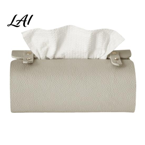 Portable Tissue Storage Bag Faux Leather Box Minimalist Napkin Holder for Living Durable Reusable Dispenser Room Desk Decorative Cover Facial