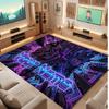City Cyberpunk Theme Crystal Velvet Floor Rug Personalized Custom Name Text Warm Carpet Home Decoration