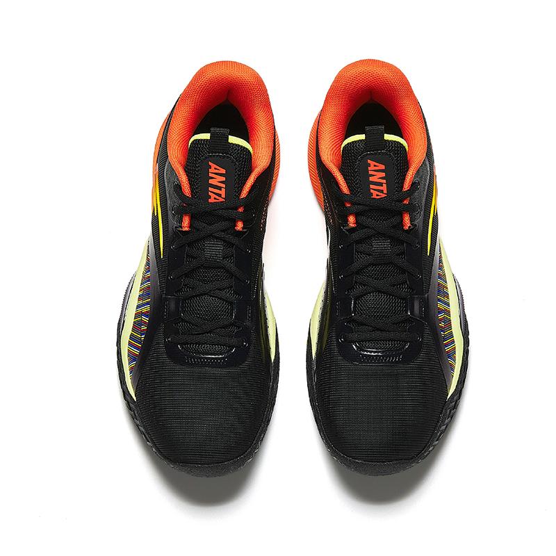 Anta Wind Tunnel 5 Comfortable Fashion Slip Resistant Durable Low Top Basketball Shoes Men Sneaker Black Orange 112441107-5