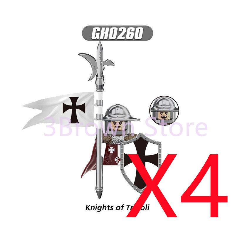 MOC Medieval Building Blocks Castle Knights Army Soldiers Warrior Accessories Warhorse Helmets Shields Armor Toy Gifts S036 DIY