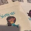 Custom Mermaid Treat Tote Bags Canvas Favor Bag Mermaid Theme Party Decoration Supplies Back To School Birthday Baby Shower Gift