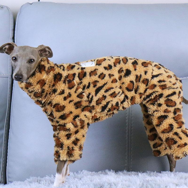 Winter Pet Pajamas Warm Print Soft Coat Pet Pajamas Warm And Comfortable Italian Greyhound Whippet Four-legged Dog Clothes