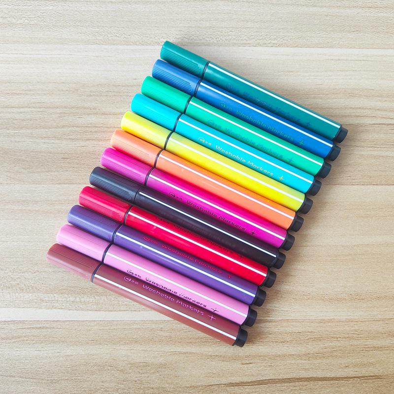 18-Color Triangular Grip Markers for Kids - Ideal for School, Art, DIY, Journals