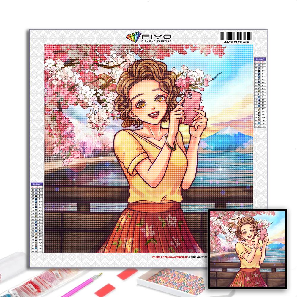 5D diamantmaleri Full diamant tegneserie jentebilde diamantmaleri Håndlaget diy-diamantmosaikkmaling Hjemdekorasjon