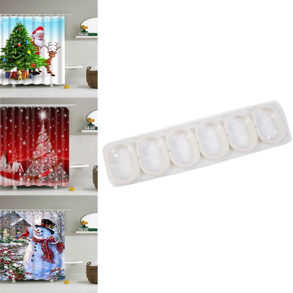 Stunning Christmas Home Shower Curtain In Waterproof Polyester With 12 Hooks For Festive Decor