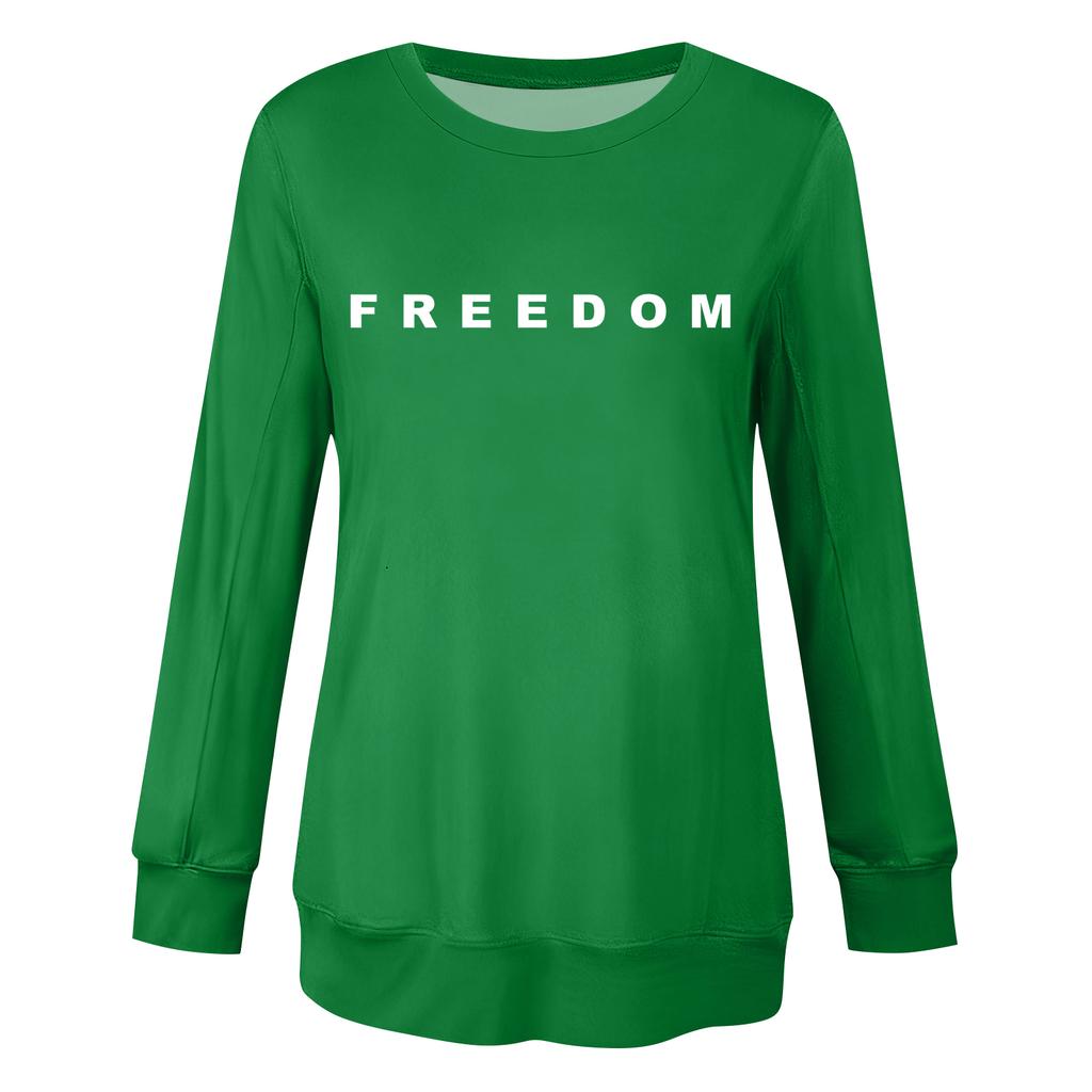Women's Fashion Casual Long Sleeve Printed Neck Top
