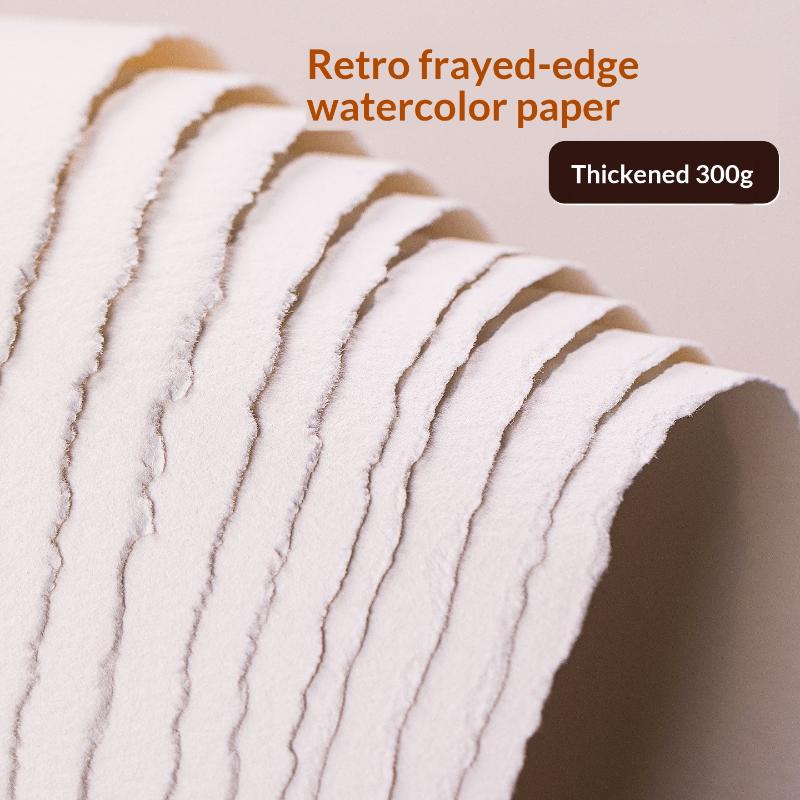 10 Sheets Watercolor Painting Paper A4/A5/A6 Watercolor Paper Sketchbook Rough Edge Water Color Paper Postcard