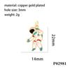 18K Gold Plated Astronaut Pendant Necklace with Drip Oil and Micro-Inlay Design