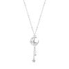 S925 Sterling Silver Necklaces For Women Simple Chain Fashion Minimalist Moon Zircon Necklaces Badminton Shape Birthday Gift