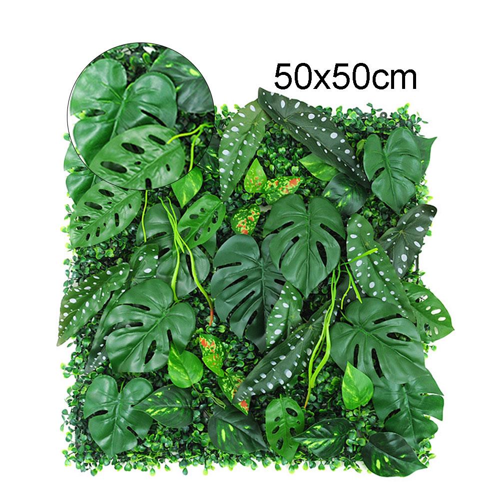 Planting Wall Artificial Plants Simulation Lawn Artificial Turf 50*50cm Accessories Decor Green Plastic Square