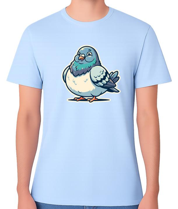 Cute Chubby Pigeon Graphic Unisex T-Shirt Funny Bird Lover Tee S разноцветный