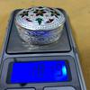 925 Silver Handmade Trinket Kajal Casket Jewelry Box , Surma Kumkum Sindoor Container, Floral Oval Shape 7.5 X 2.5 Cm Dia 18 Gm Temple Pooja