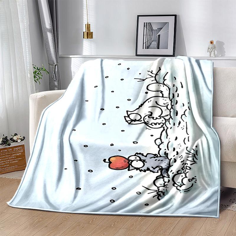 Simon's Cat Flannel Blanket Soft Warm All-Season Throw, Design for Camping, Car Travel, Hiking Sofa, Bed, Office Perfect Gift for Parties