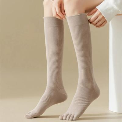 Women Knee High Toe Socks Soft Lady Breathable Comfortable Solid Color Cute Long Sock For Women