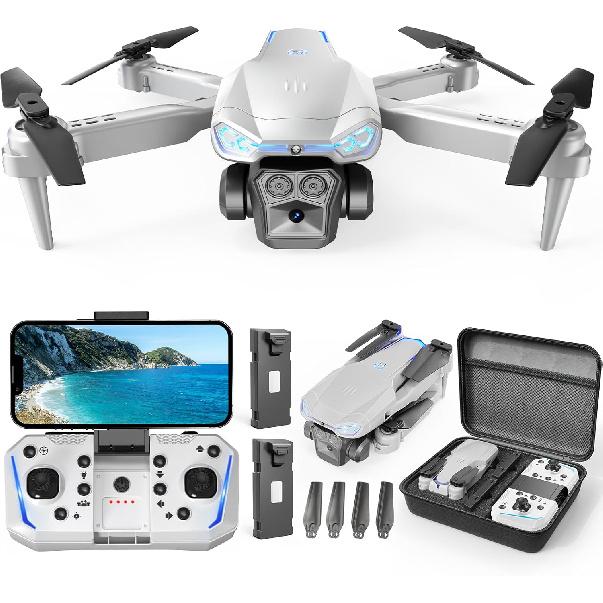 1080P HD Foldable Drone with Camera for Adults & Kids, RC Quadcopter with One-Key Takeoff/Landing, Altitude Hold, Waypoint Flight, 360° Flip, 2