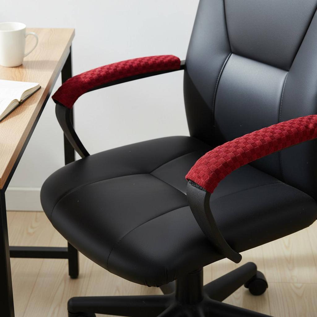 2 Pezzi Copribracciolo Sedia Chiusura a Velcro Elastico Jacquard Protezione Bracciolo Sedia da Ufficio Cuscino di Supporto Copertura Antipolvere