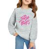 Kids' Long Sleeve Loose Pullover Letter Printed Round Neck Sweatshirt