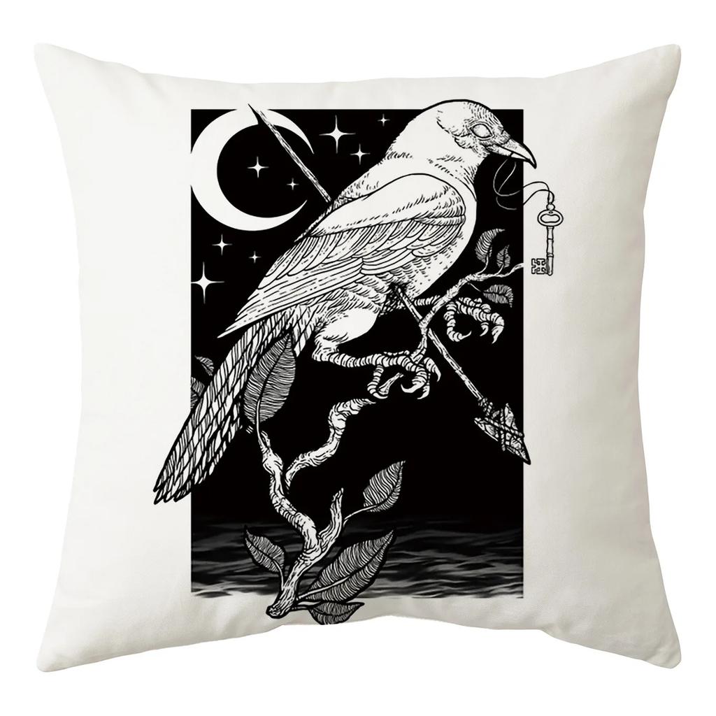 Black Party Halloween Ghost Skull Pumpkin Decorative Cushion Cover Polyester Throw Pillow Cover Pillow Case 45X45Cm