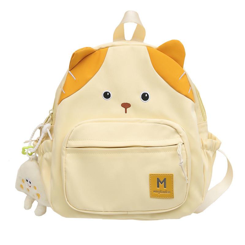 Zaino Cartone Animato Gatto Per Ragazze Tessuto Oxford Grande Capacità Borsa Scolastica Con Chiusura a Zip
